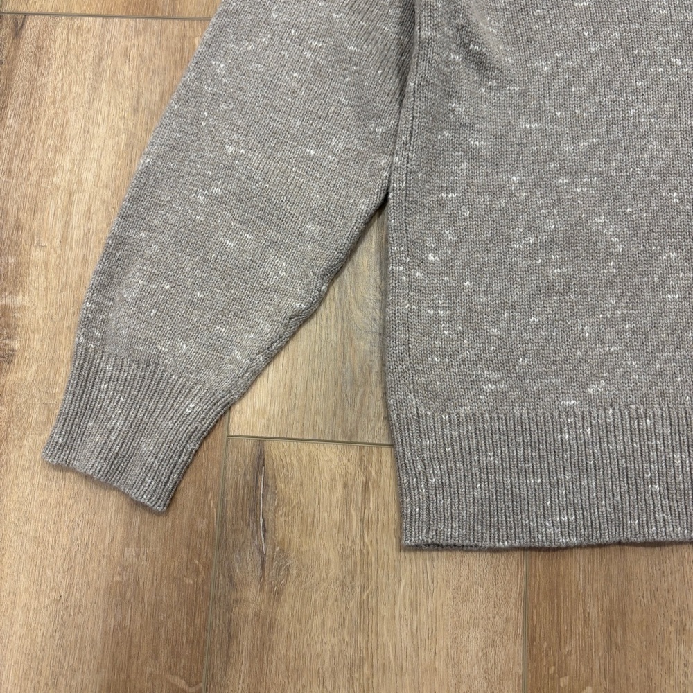 🌟CLUB MONACO🌟 MOCK NECK ITALIAN WOOL BLEND SWEATER MARLED BEIGE SZ XL - Picture 2 of 6